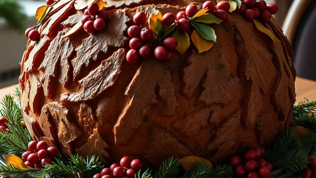 Bûche de Noël décorée pour Noël