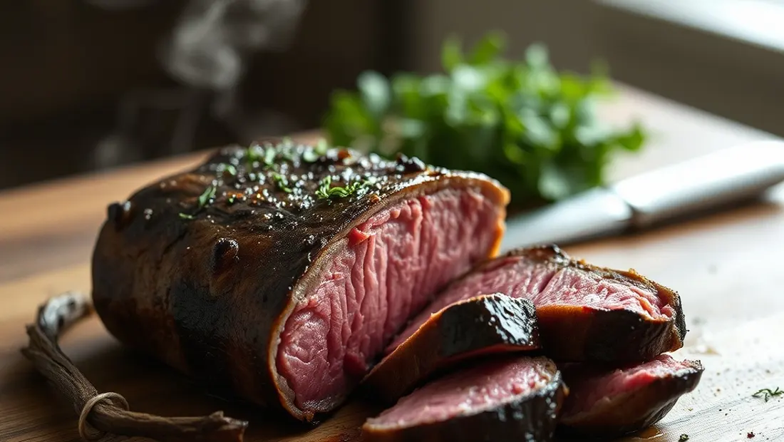 Entrecôte de bœuf cuit à point