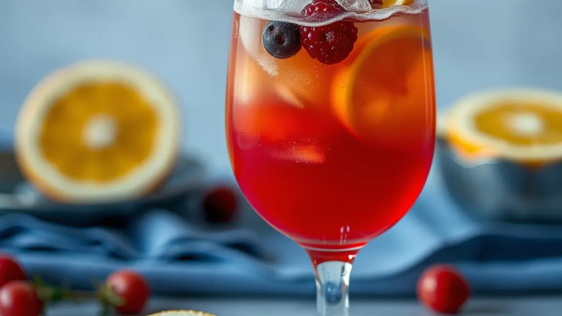 Punch coloré dans un verre.