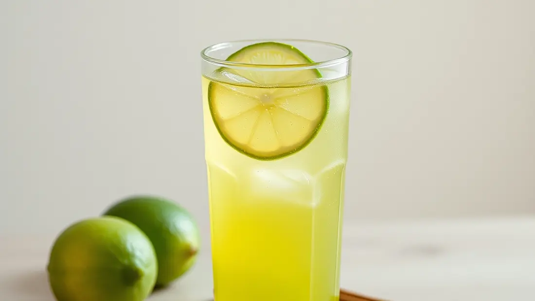 Jus de citron vert avec matcha