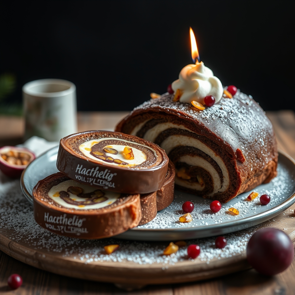 découvrez notre délicieuse bûche au chocolat au lait et fruit de la passion, une combinaison parfaite de douceur et d'ex