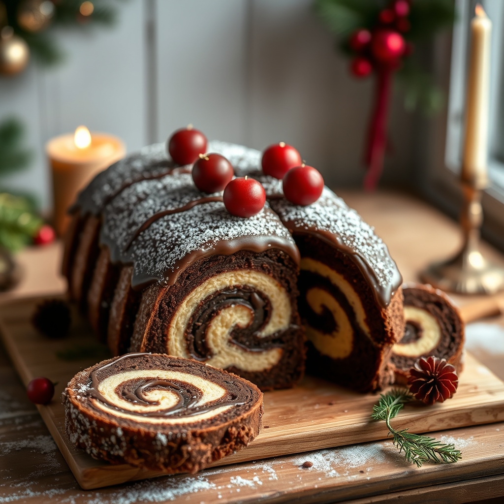 découvrez notre bûche de noël au chocolat moelleuse, parfaite pour un dessert festif et gourmand qui ravira tous les pal