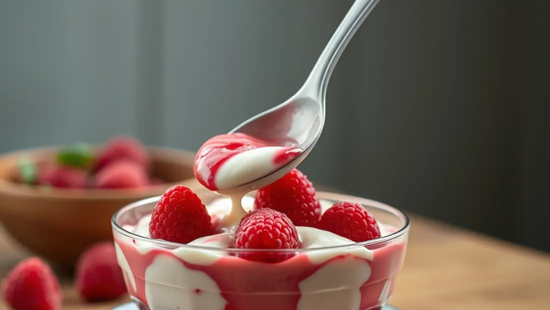 Crème pâtissière aux framboises.