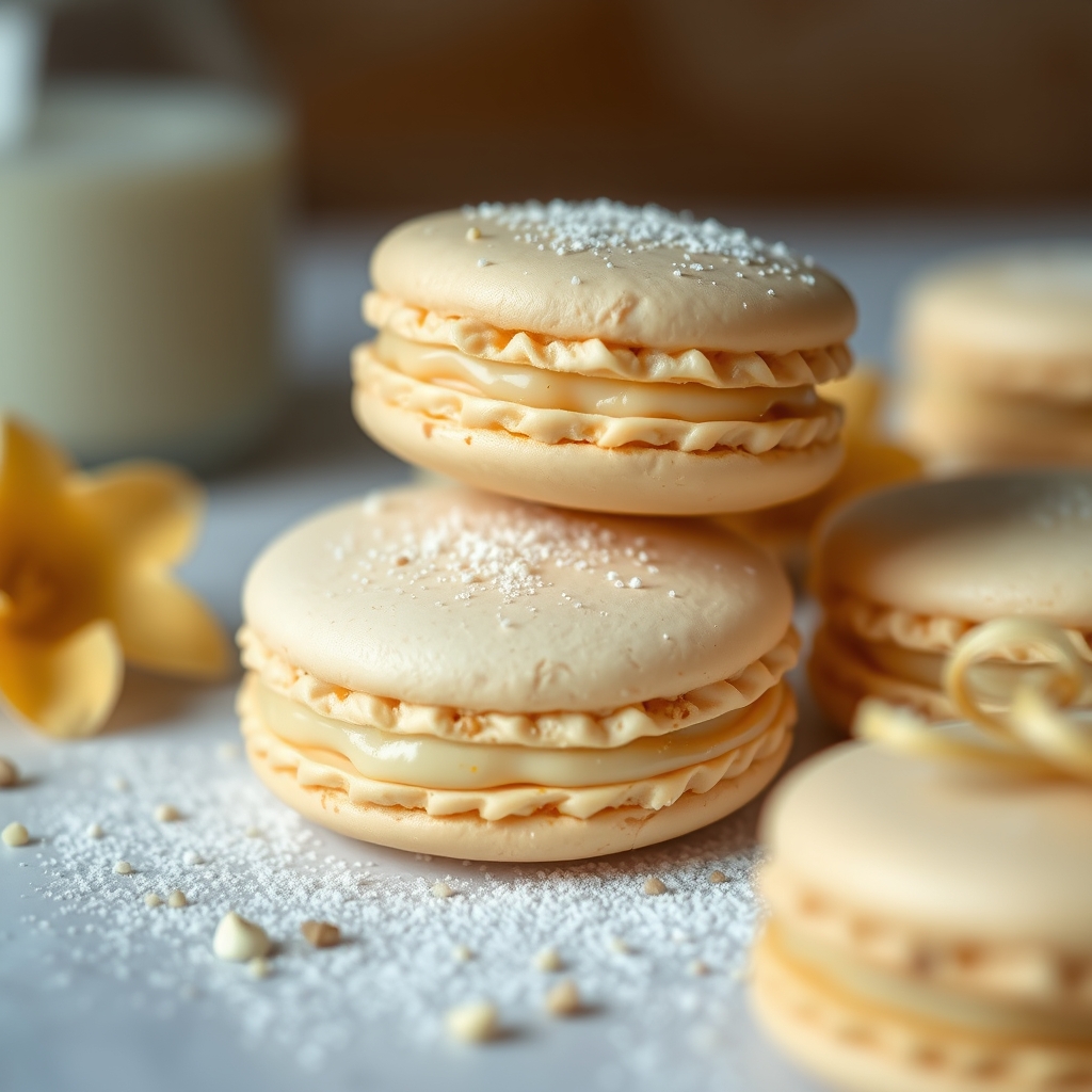 découvrez nos macarons vanille délicieux, alliant douceur et finesse pour un plaisir gustatif unique.