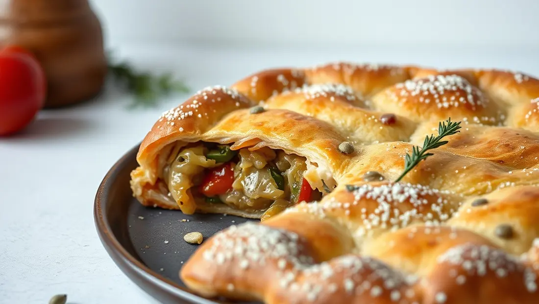 Détail de la tourtière avec ses ingrédients et ses saveurs