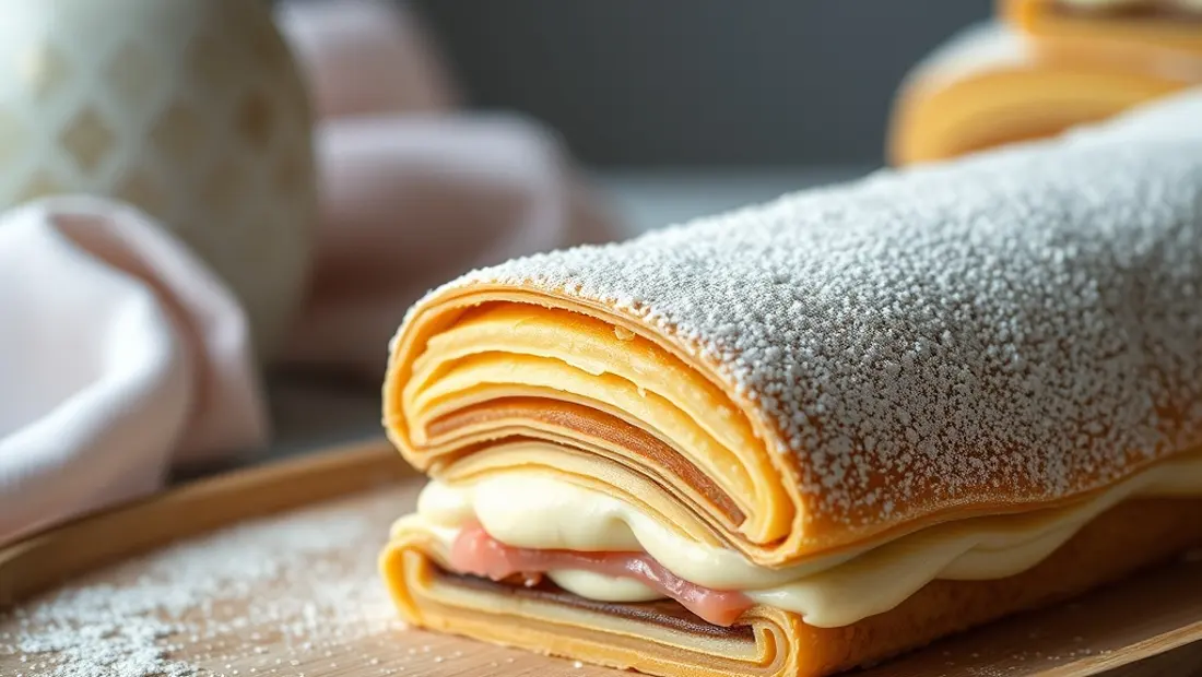 Couches de pâte feuilletée et de crème