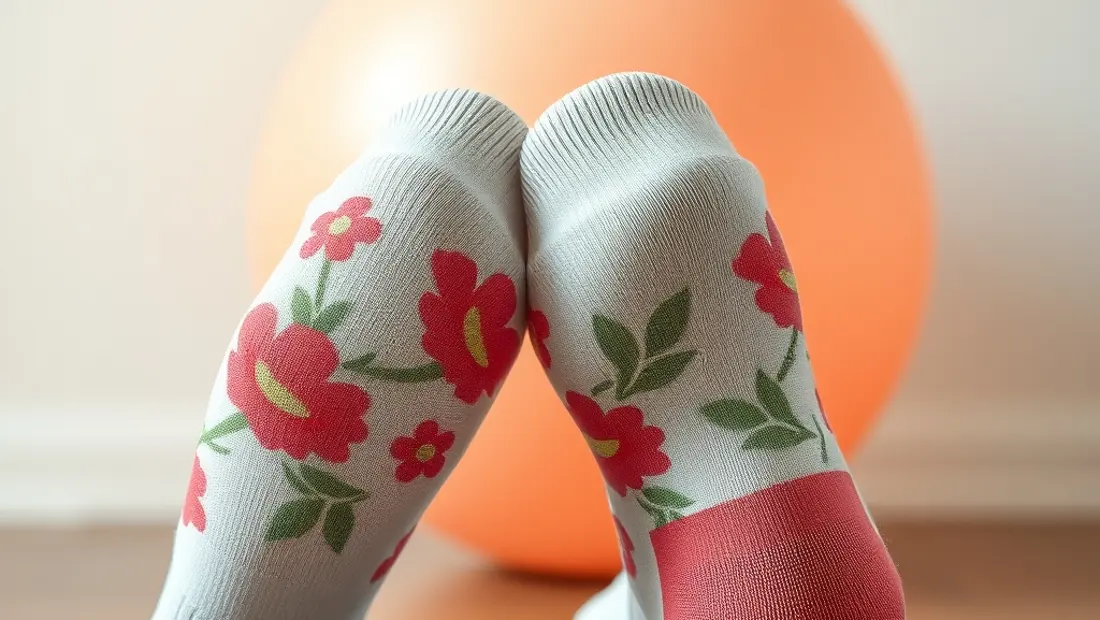 Chaussettes en coton avec motifs floraux.
