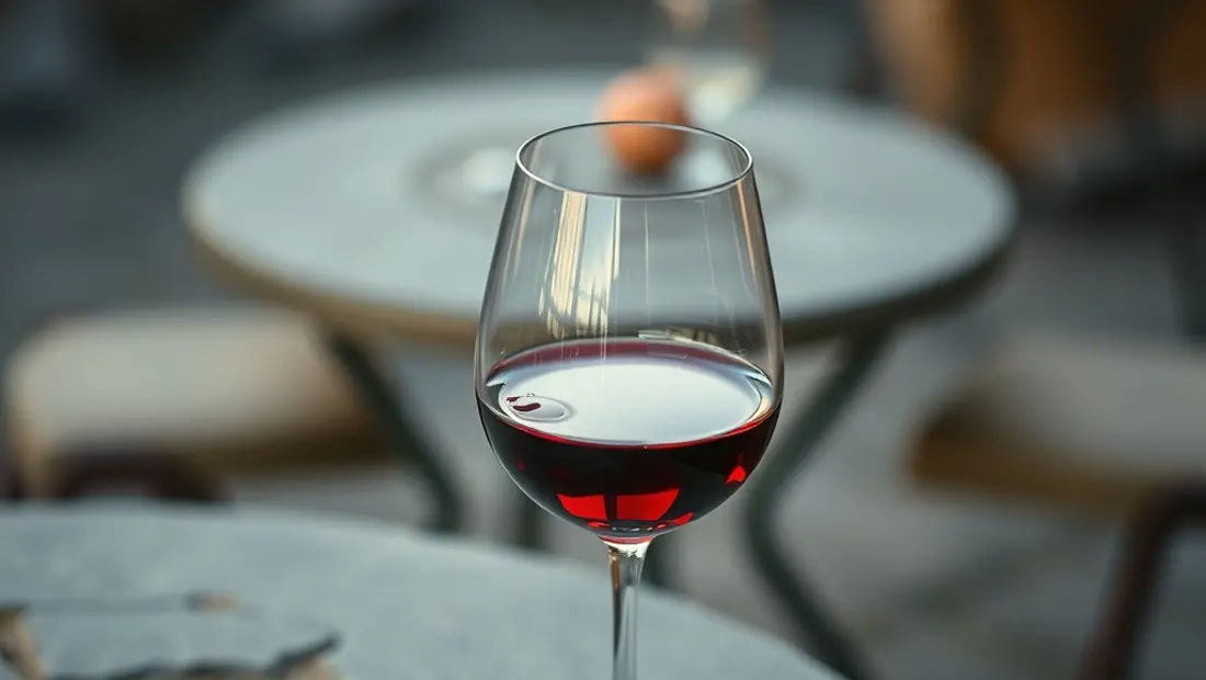 Vin rouge sur une table de pierre