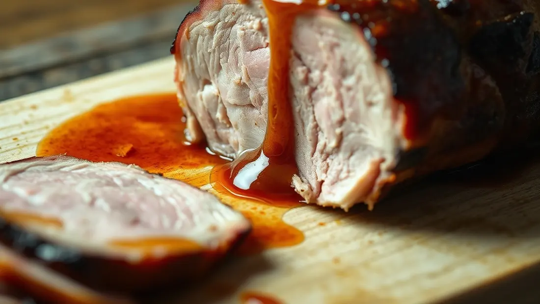 Bouchée de côte de porc basse température.