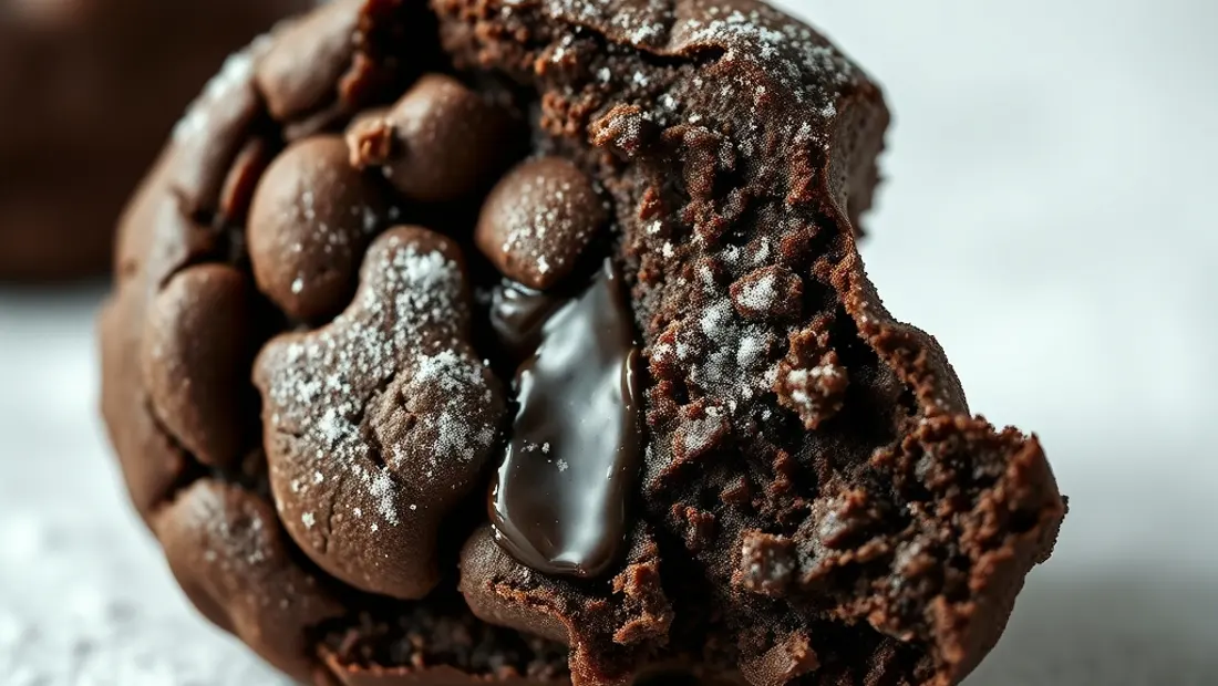 Cookie moelleux fendu avec sucre glace
