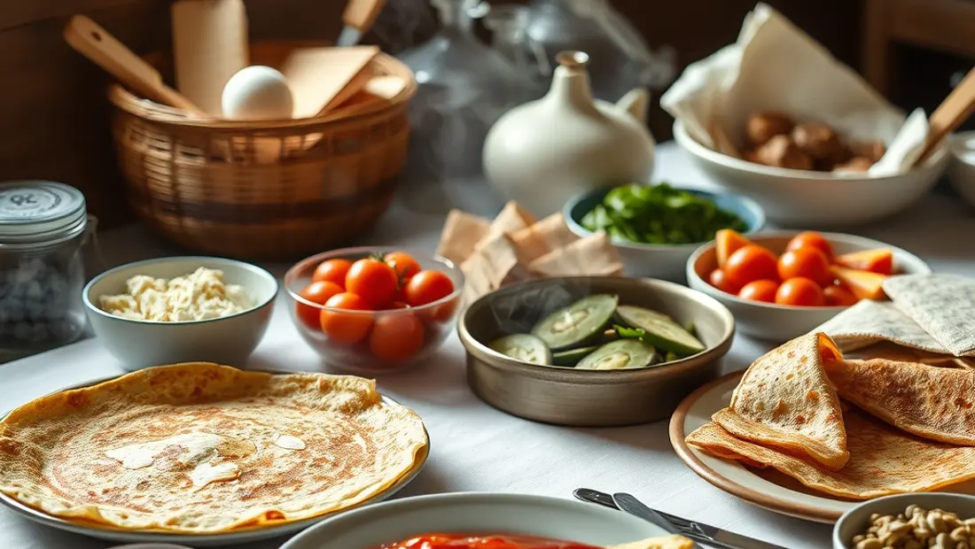 Crêpes cuisant à la cuisine.