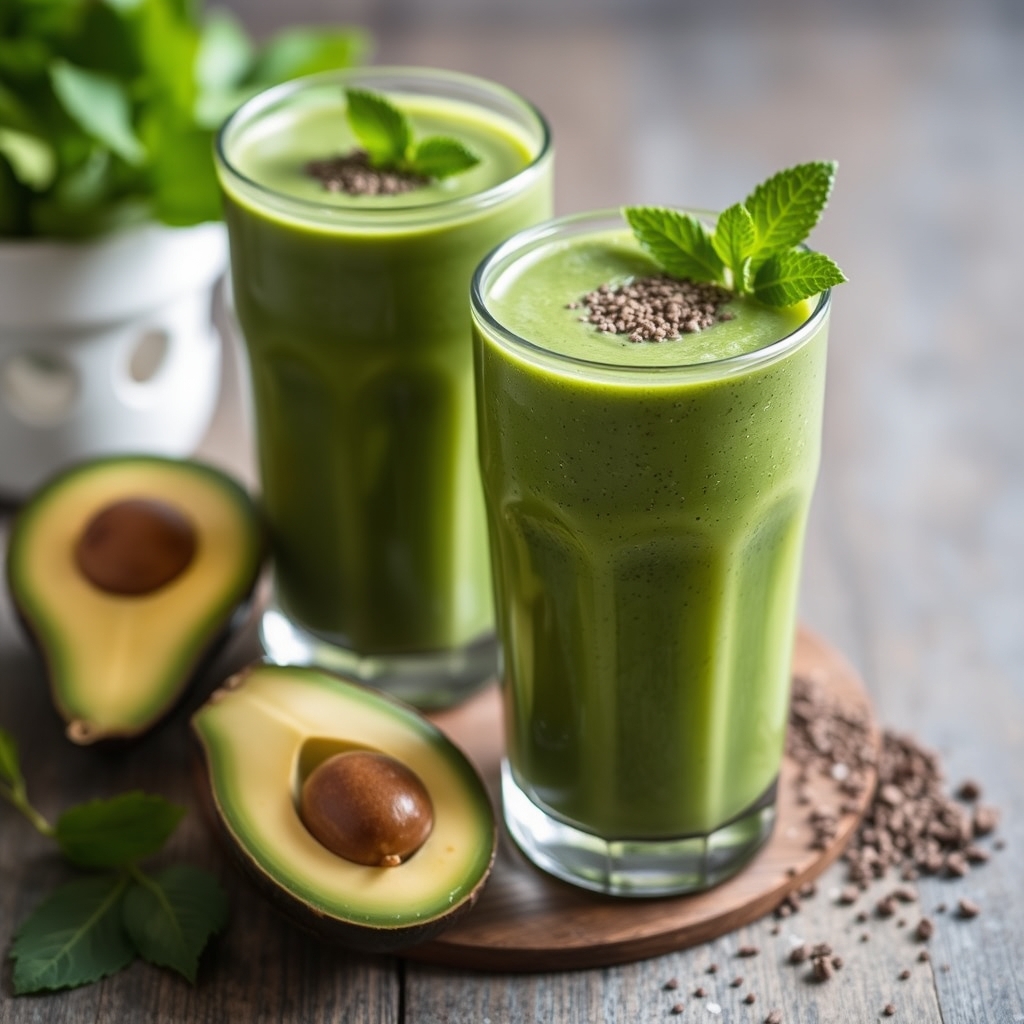 Recette de smoothie vert avocat et chia