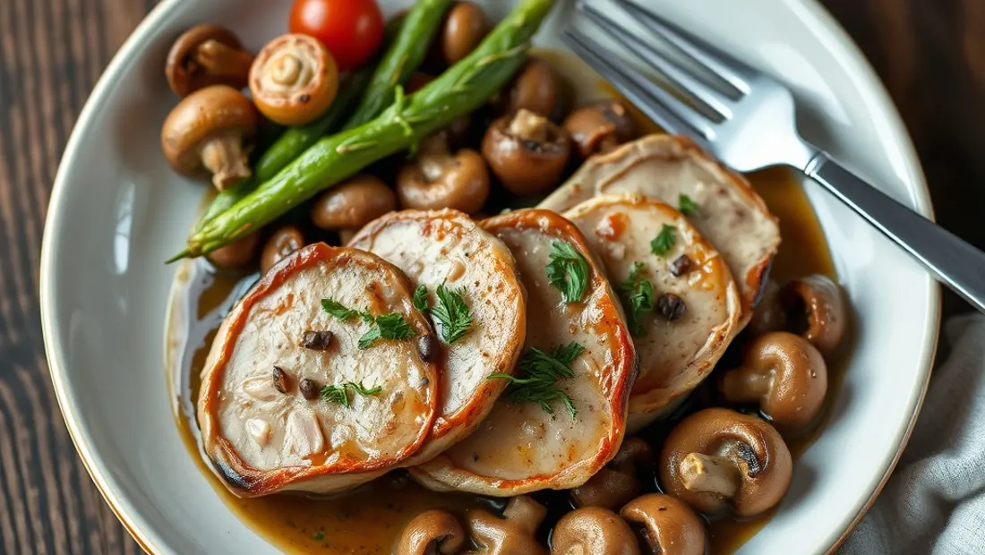 Escalopes de veau avec sauce Marsala aux champignons