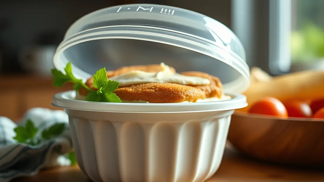 Dessert glacé dans un bol de tupperware