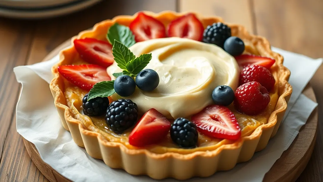 Tarte aux fruits avec frangipane maison