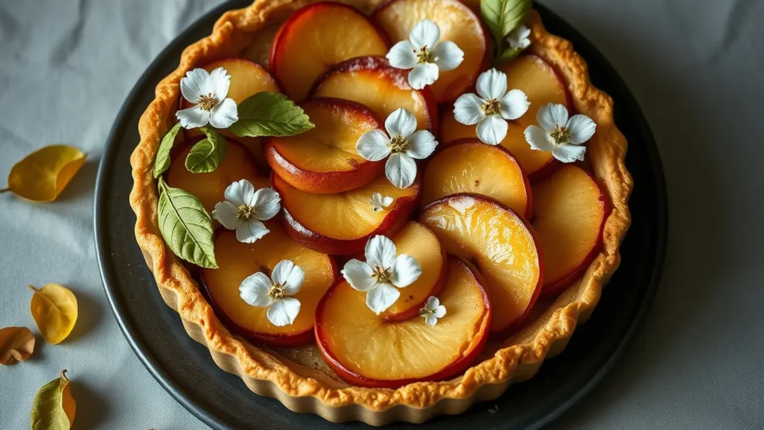 Tarte aux pommes fraîchement préparée.